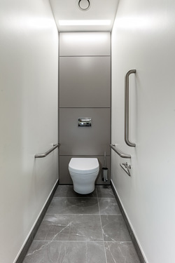 Suitable LRV colour scheme on an ambulant washroom